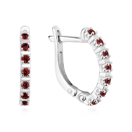 Серьги из серебра с фианитом