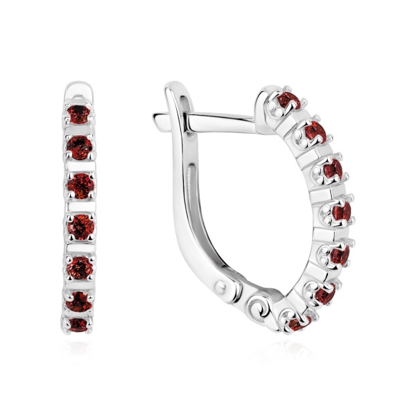 Серьги из серебра с фианитом