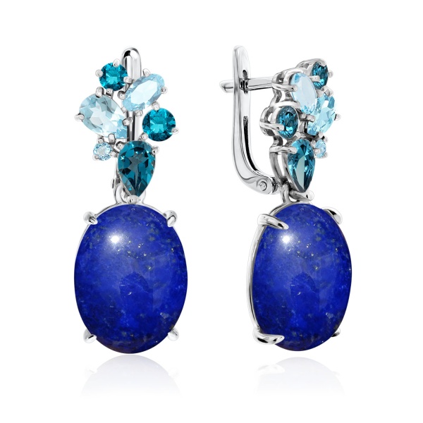 Серьги из серебра с лазуритом