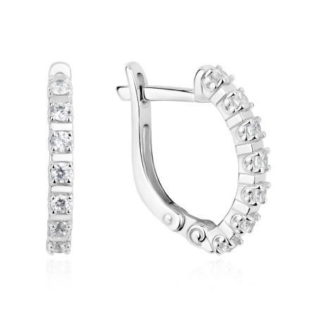 Серьги из серебра с фианитом