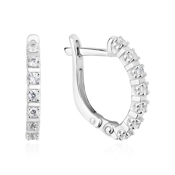 Серьги из серебра с фианитом