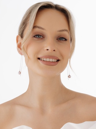 Серьги из серебра с жемчугами