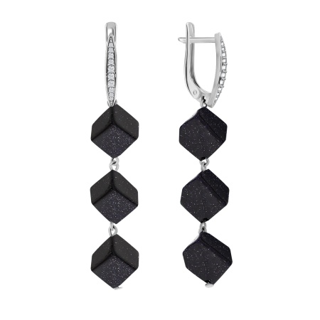 Серьги из серебра с авантюрином