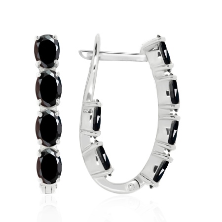 Серьги из серебра с фианитом