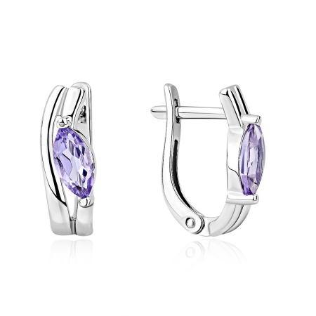 Серьги из серебра с аметистом