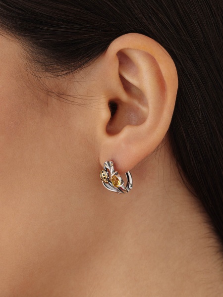 Серьги из серебра с ситаллами в ювелирном интернет-магазине