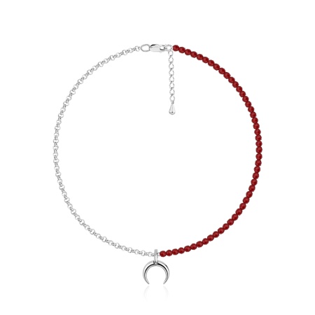 Колье из серебра с агатами 8340395648-4-40-31