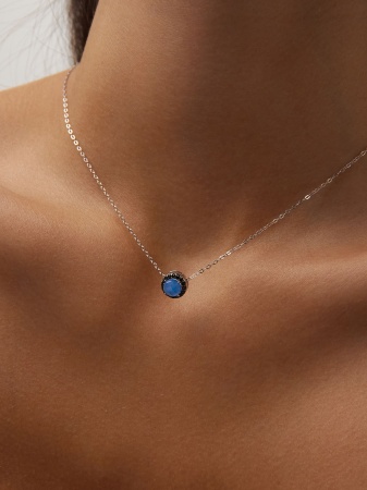 Колье из серебра с агатом 8348871874л-3-40-1-105