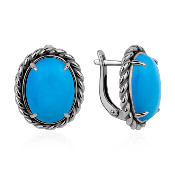Серьги из серебра с бирюзой