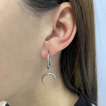 Серьги из серебра с фианитами 2340204782л от KRASNOE, металл Серебро, вставка Фианит