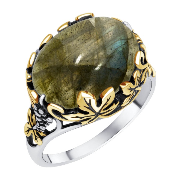 Купить кольцо из серебра с лабрадоритом в интернет-магазине KRASNOE