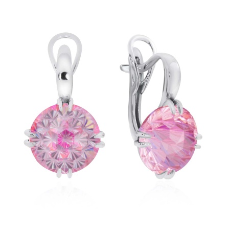 Серьги из серебра с фианитом