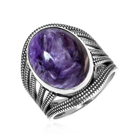 Купить кольцо из серебра с чароитом в интернет-магазине KRASNOE