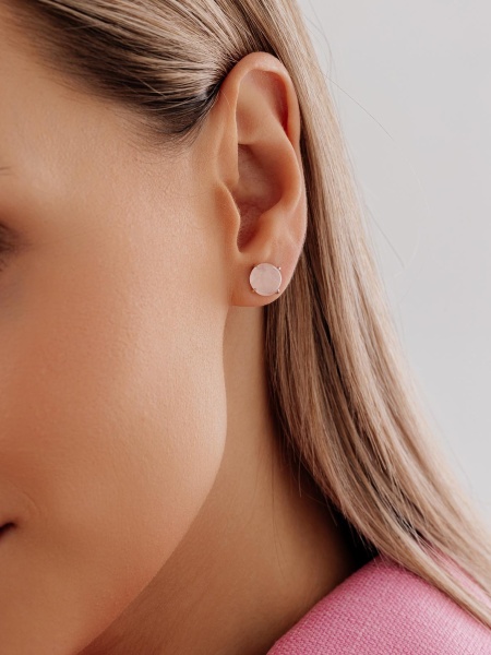 Пусеты из серебра с кварцем П340102680-30 от KRASNOE, металл Серебро, вставка Кварц