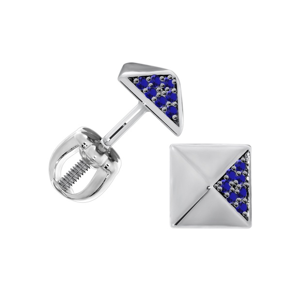 Пусеты из серебра с ситаллами 2348880544-82 от KRASNOE, металл Серебро, вставка Ситалл