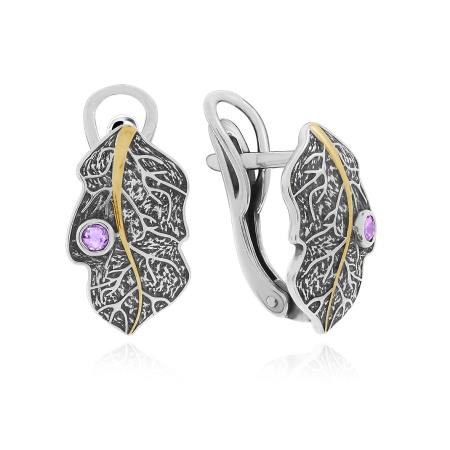 Серьги из серебра с аметист