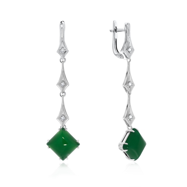 Серьги из серебра с агатом 2340391202-60 от KRASNOE, металл Серебро, вставка Агат