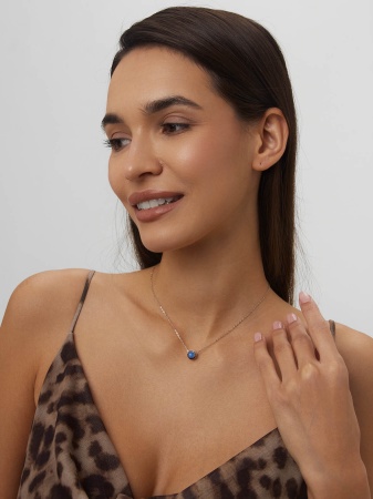 Колье из серебра с агатом 8348871874л-3-40-1-105