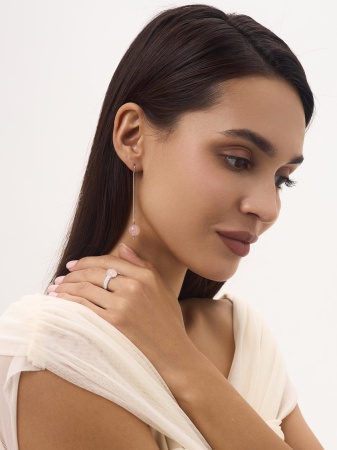 Серьги из серебра с кварцем 2340100710-6-30 от KRASNOE, металл Серебро, вставка Кварц