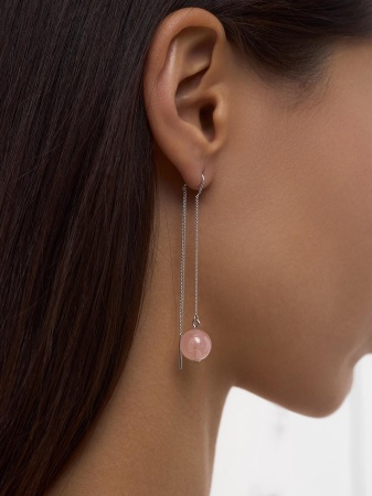 Серьги из серебра с кварцем