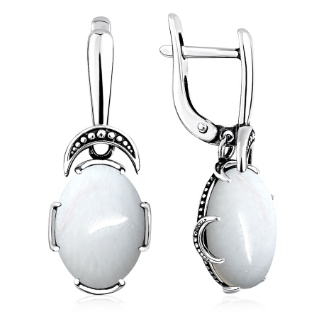 Серьги из серебра с лунным каменем