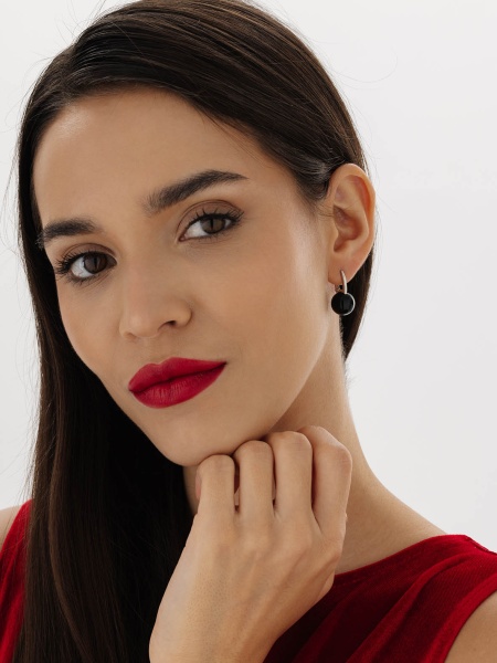 Серьги из серебра с агатами 2340394318-20 от KRASNOE, металл Серебро, вставка Агат