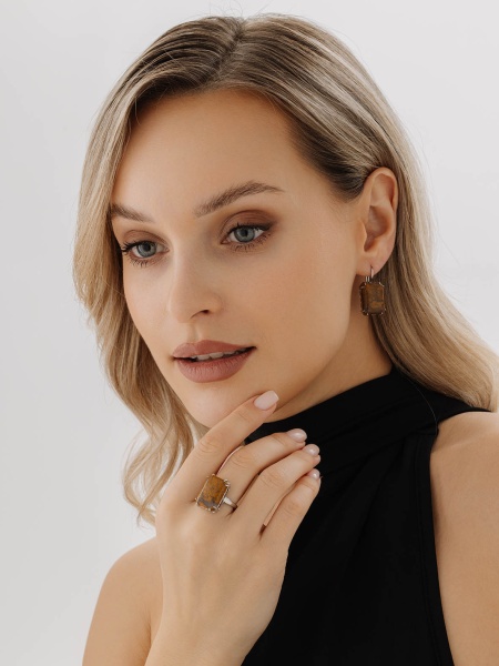 Серьги из серебра с яшмой в ювелирном интернет-магазине