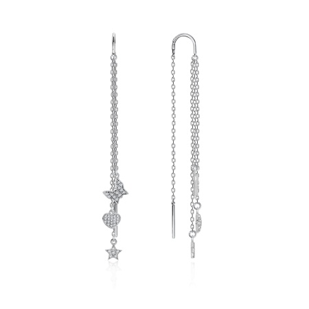 Серьги из серебра с фианитами 2340201627л-3 от KRASNOE, металл Серебро, вставка Фианит