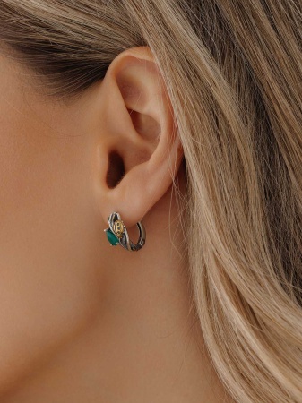 Серьги из серебра с агатом