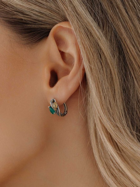 Серьги из серебра с агатом