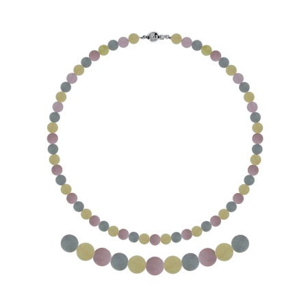 Бусы из серебра с бериллами,  морганитами и  аквамаринами 8340876088-45