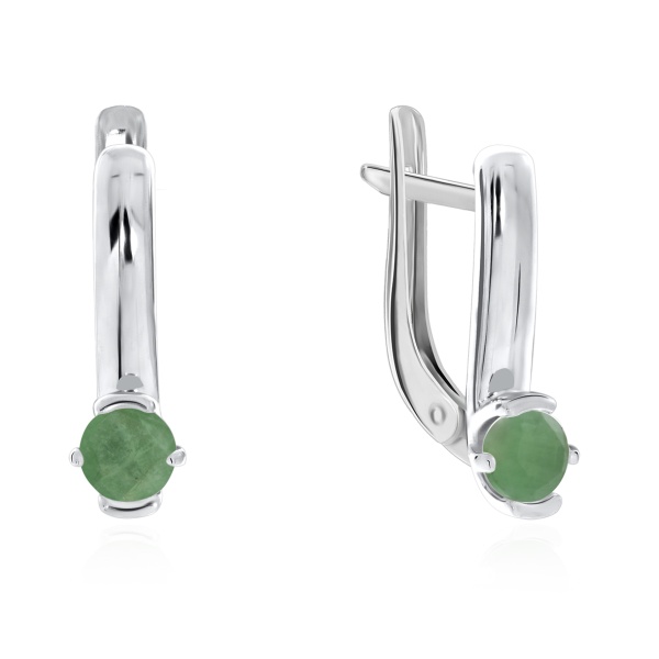 Серьги из серебра с бериллами