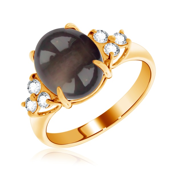 Купить кольцо из серебра с топазом и фианитами в интернет-магазине KRASNOE