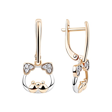 Серьги из серебра с фианитом