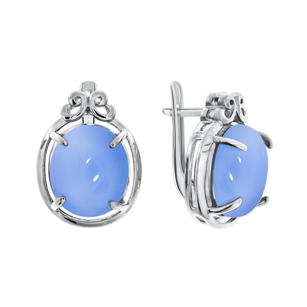 Серьги из серебра с халцедоном 2340600111-70 от KRASNOE, металл Серебро, вставка Халцедон