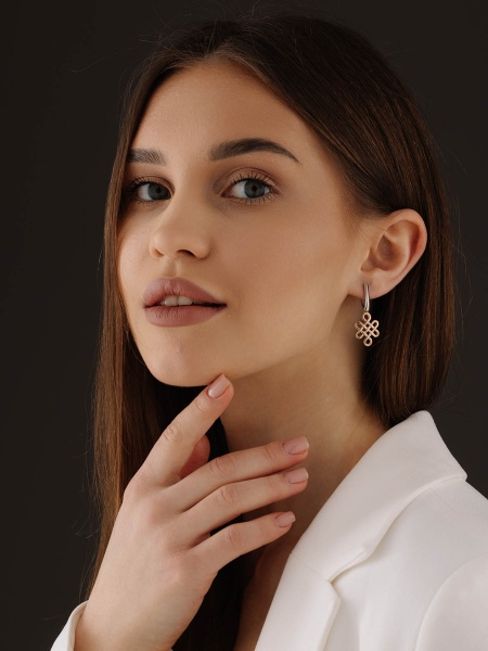 Серьги из серебра без вставок со скидкой