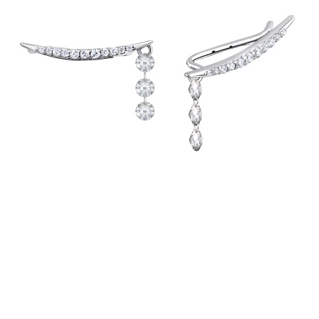 Серьги из серебра с фианитами