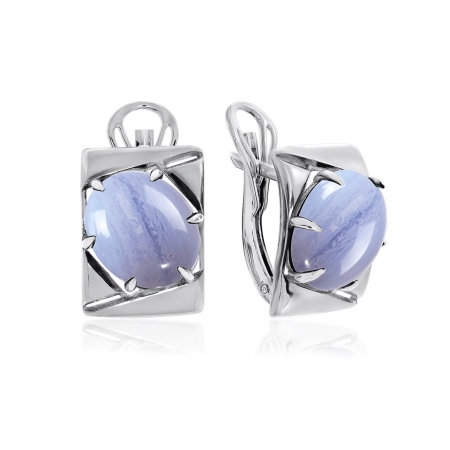 Серьги из серебра с агатами