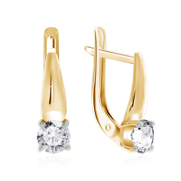 Серьги из серебра с фианитами