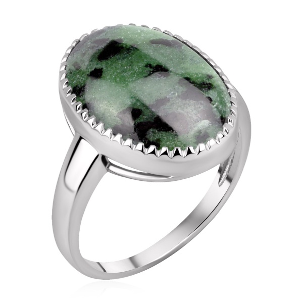 Купить кольцо из серебра с цоизитом в интернет-магазине KRASNOE