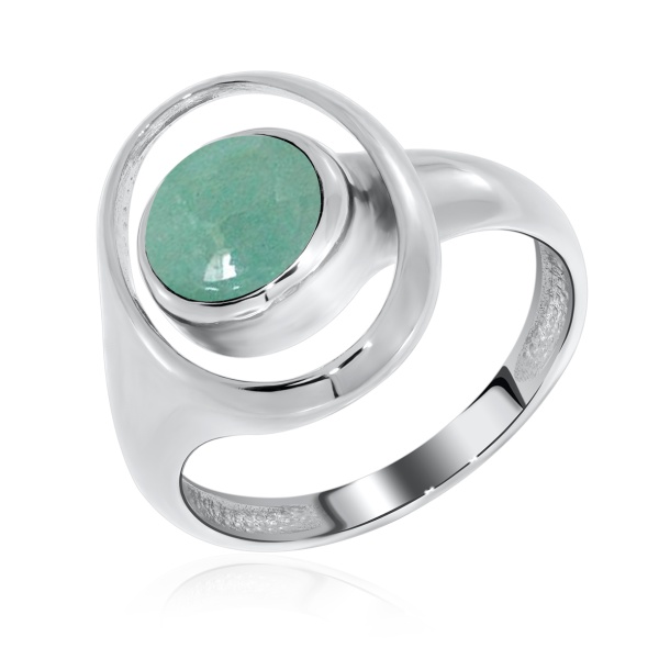 Купить кольцо из серебра с авантюрином в интернет-магазине KRASNOE