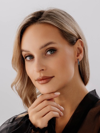 Серьги из серебра с лондон топазом