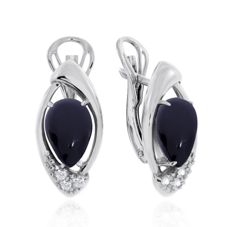 Серьги из серебра с агатом