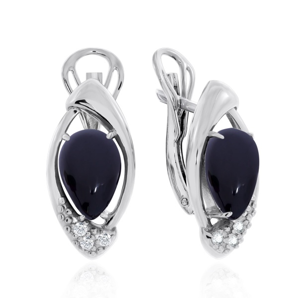Серьги из серебра с агатом
