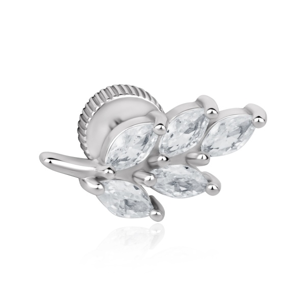 Серьги из серебра с фианитом