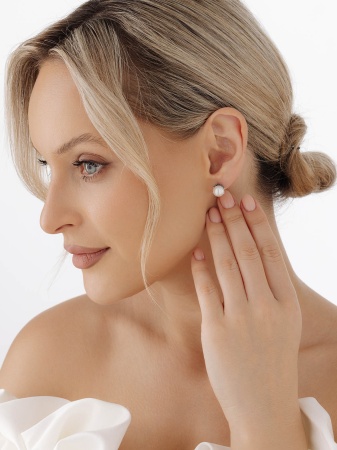 Пусеты из серебра с жемчугом