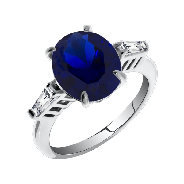 Кольцо из серебра с кварцем и фианитами со скидкой