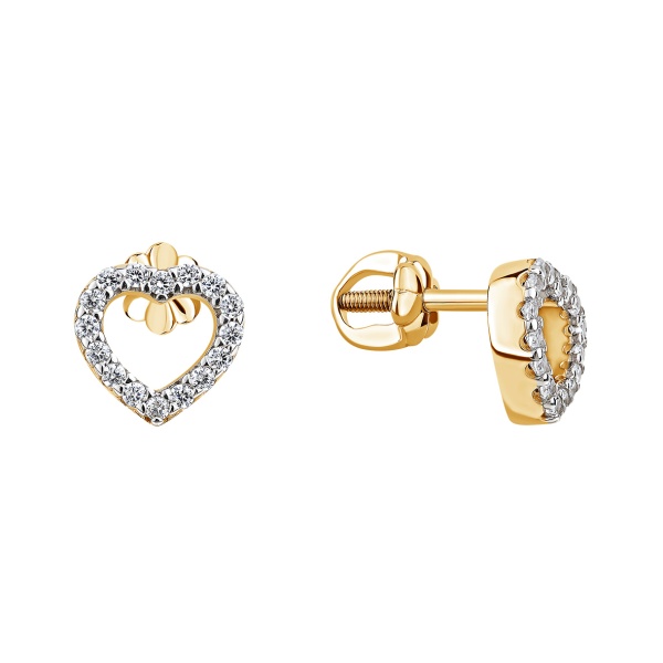 Пусеты из серебра с фианитами в ювелирном интернет-магазине