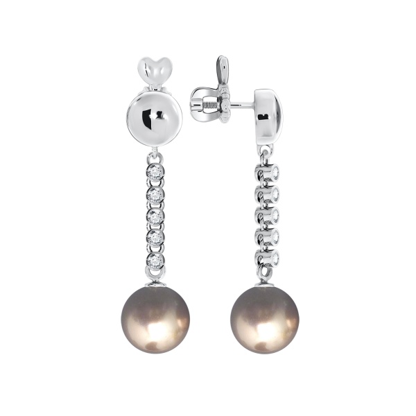 Серьги из серебра с жемчугом со скидкой