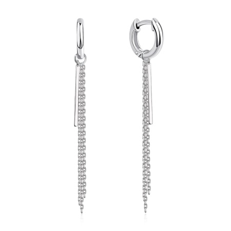 Серьги из серебра с фианитом